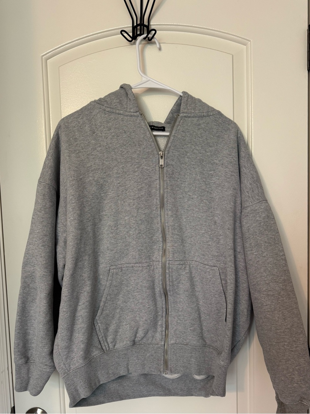 Brandy Melville Heather Gray Zip-Up Hoodie